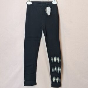Gap Black Cozy Lined Leggings with Tie Dye Design size Small
